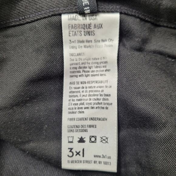 3x1 NYC M5 Button Fly Black Straight Leg Jeans size 29 - Picture 13 of 16